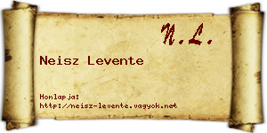 Neisz Levente névjegykártya
